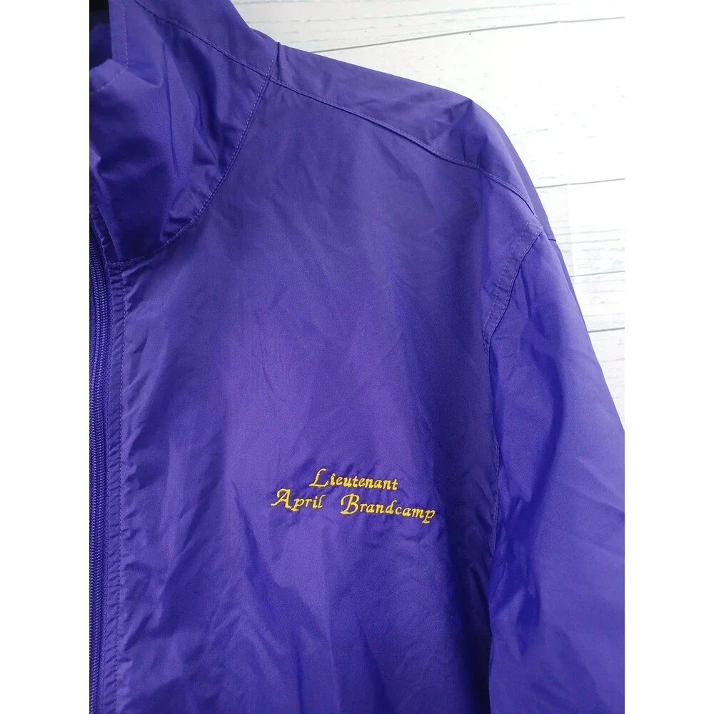 Mardi Grass The Krewe Of Centaur Full Zip Purple Windbreaker Jacket Sz L Nylon